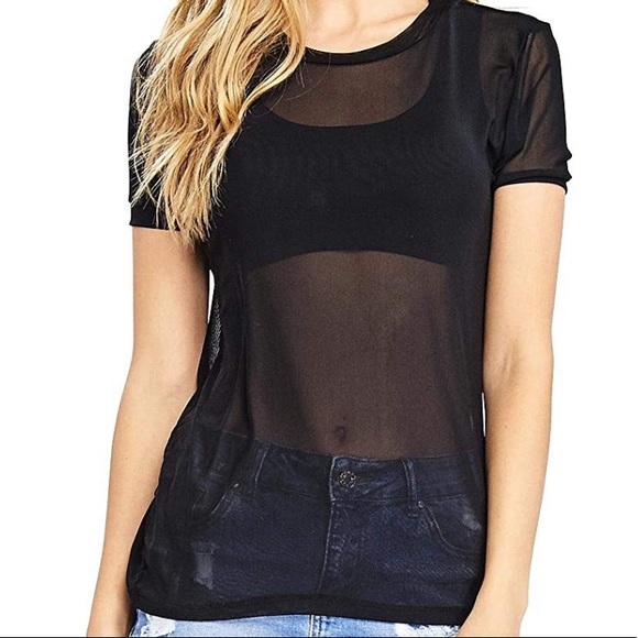 sheer black tee